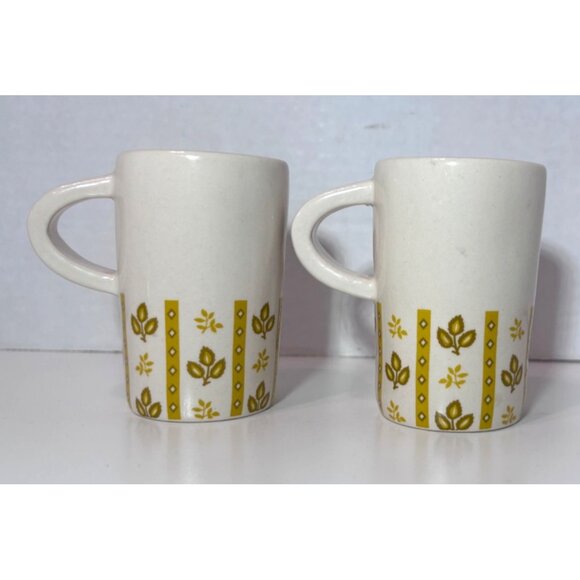 VTG Rae Dunn Espresso Cup SIP Leaf Pattern 3” Set of 2 Matching Floral - Picture 3 of 7